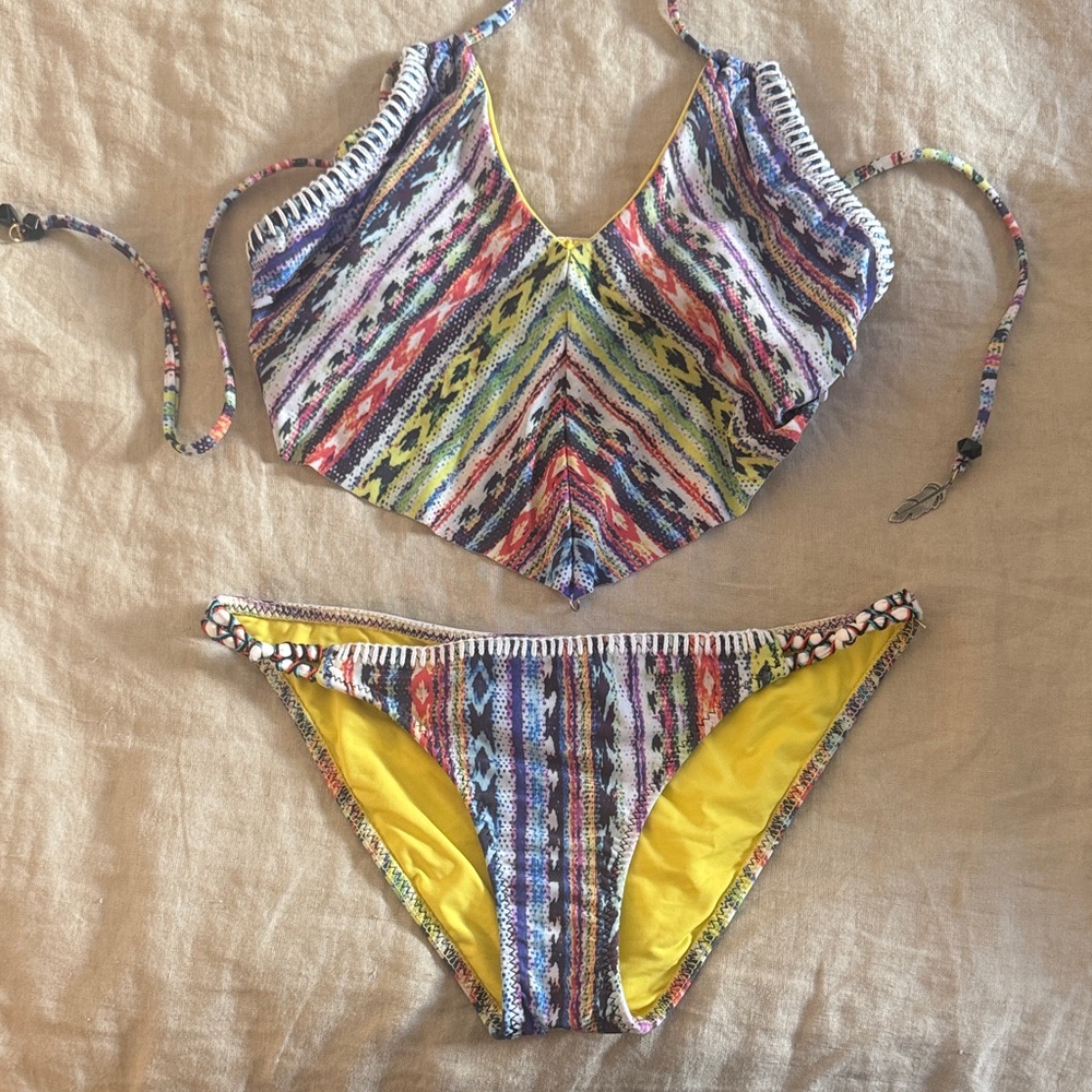 Colorful Patterned Bikini Set